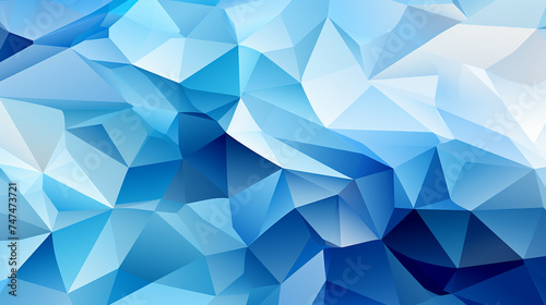 Geometric shapes on abstract blue background
