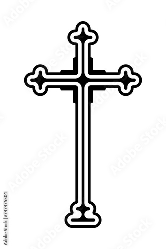 Wallpaper Mural Gothic Christian cross icon symbol. Flat vector illustration Torontodigital.ca