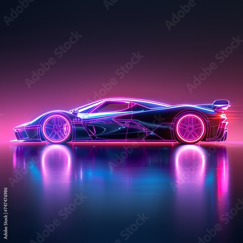 car with neon lighting © shuja