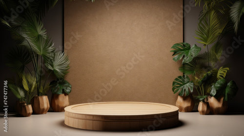 Eco-friendly Jute Podium product display for product presentation