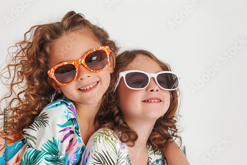 portrait of two girls with sunglasses