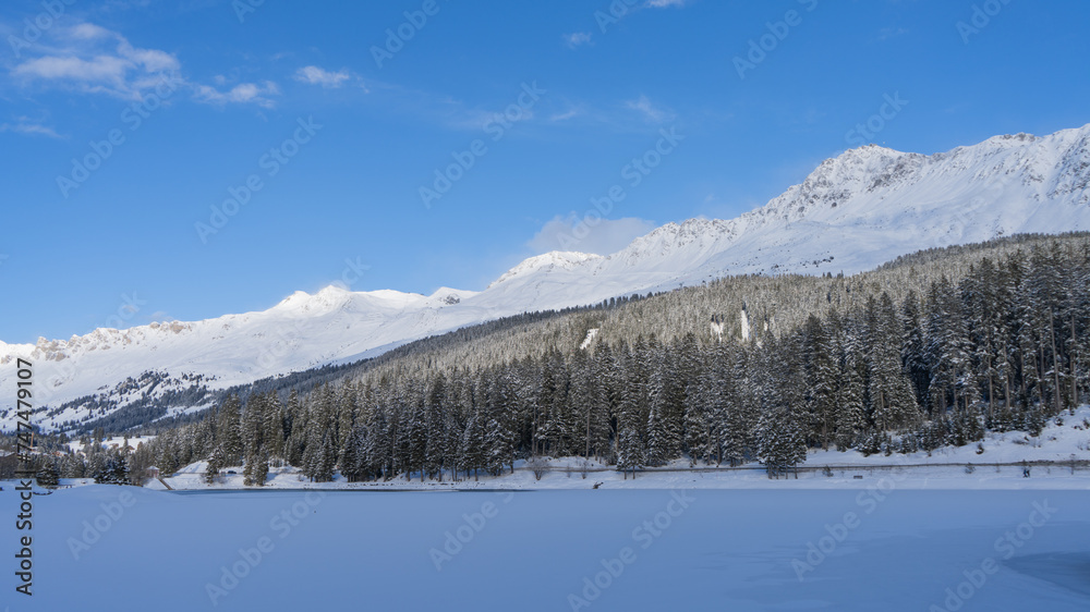 Valbella, Arosa, Switzerland, frozen lake