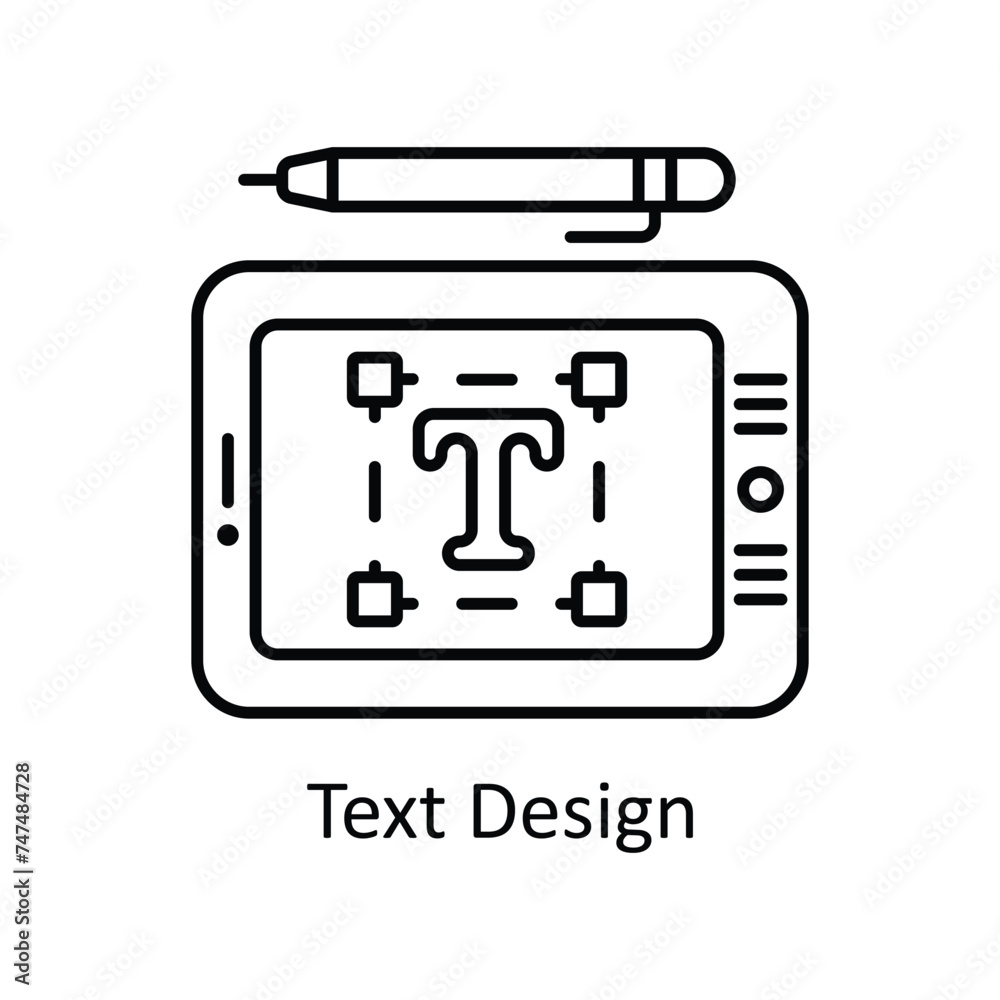 Text Design vector outline Icon Design illustration. Graphic Design Symbol on White background EPS 10 File Text Design vector outline Icon Design illustration. Graphic Design Symbol on White background EPS 10 File