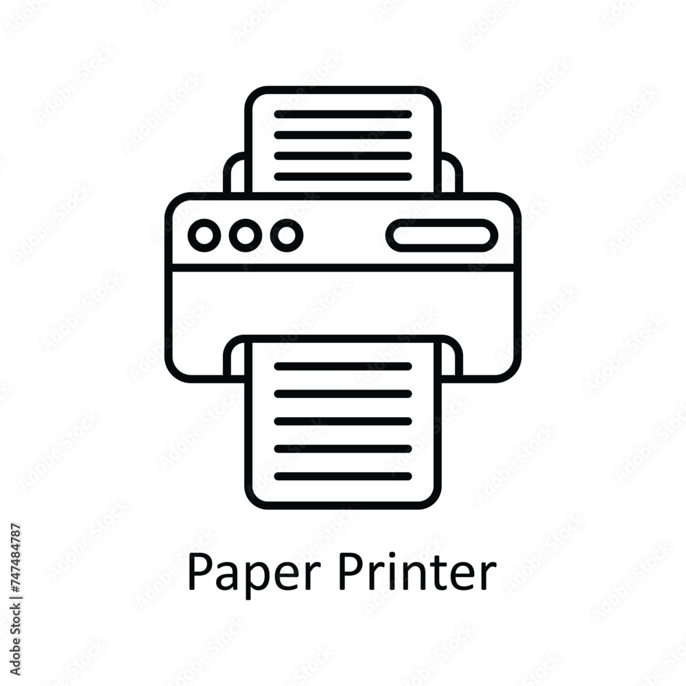 Paper Printer vector outline Icon Design illustration. Graphic Design Symbol on White background EPS 10 File Paper Printer vector outline Icon Design illustration. Graphic Design Symbol on White background EPS 10 File