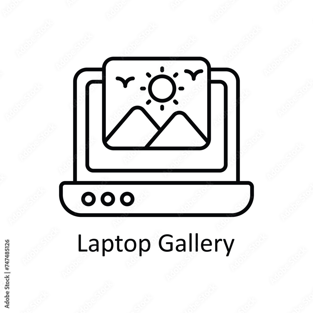 Laptop Gallery vector outline Icon Design illustration. Graphic Design Symbol on White background EPS 10 File Laptop Gallery vector outline Icon Design illustration. Graphic Design Symbol on White background EPS 10 File