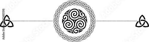 Celtic Header with Braid Ring and with Celt Triskelion