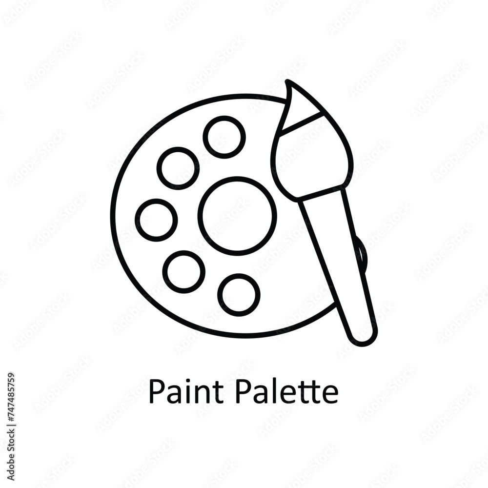 Paint Palette vector outline Icon Design illustration. Graphic Design Symbol on White background EPS 10 File