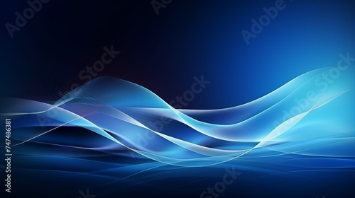 Beautiful abstract wave technology background with blue light digital effect corporate concept