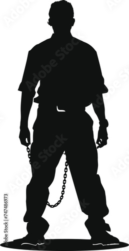 Silhouette prisoner black color only full body