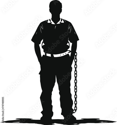 Silhouette prisoner black color only full body