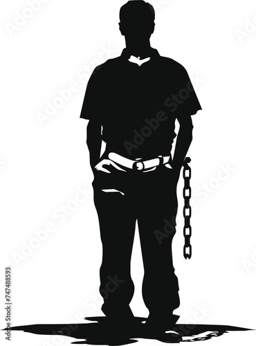 Silhouette prisoner black color only full body