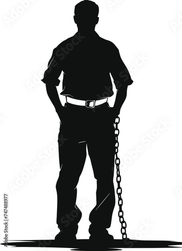 Silhouette prisoner black color only full body
