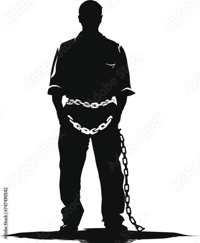 Silhouette prisoner black color only full body