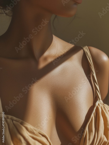 Skincare spa body photography closeup bronze skin