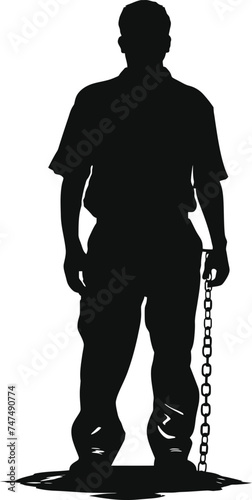 Silhouette prisoner black color only full body