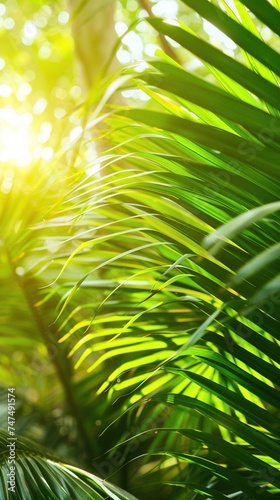 Green palm leaves as background. Palm Sunday concept.