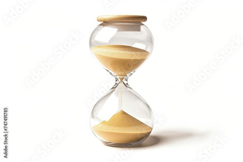 Classic hourglass isolated on a white background Symbolizing time Urgency Or the fleeting nature of life in conceptual designs