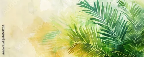 Panel kuchenny z motywem Palm sunday soncept illustration, Generative AI watercolor background
