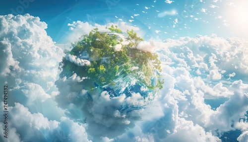 the green earth in the style of symbolic elements spiritual landscape, fantasy world © STOCKYE STUDIO