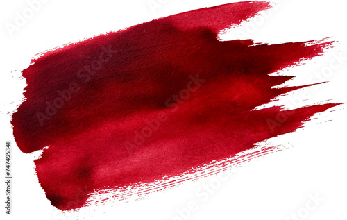 red paint brush stroke