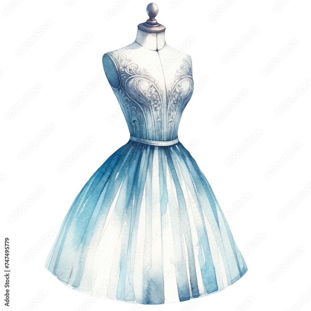 Fototapeta premium dress form watercolor transparent background