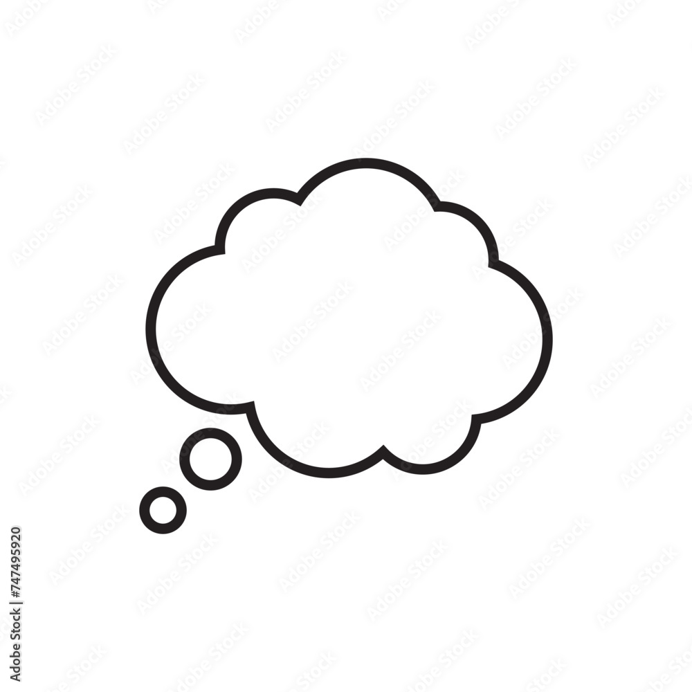 Think bubble icon. Think or speech bubble line vector icon. Think bubble icon. Think or speech bubble line vector icon.
