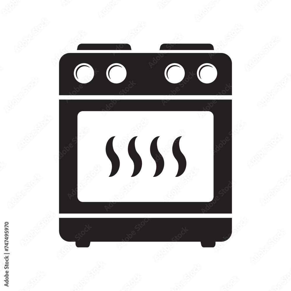Stove oven icon, vector gas stove. Kitchen cooking appliance. Vector illustration. Stove oven icon, vector gas stove. Kitchen cooking appliance. Vector illustration.