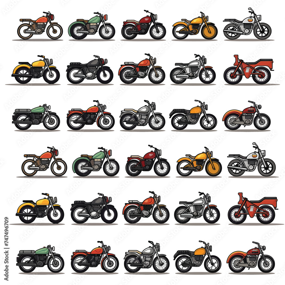 Obraz premium set of motorcycle vector