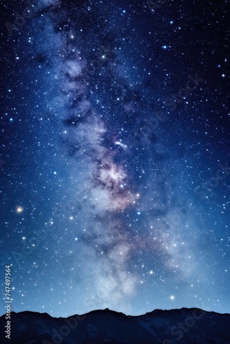 A beautiful night sky filled with twinkling stars. Suitable for astronomy or night sky backgrounds