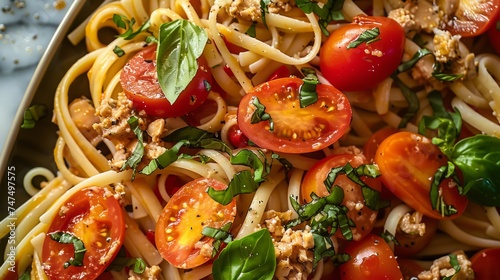Quick Tuna Pasta Delight with Basil and Chili Flakes