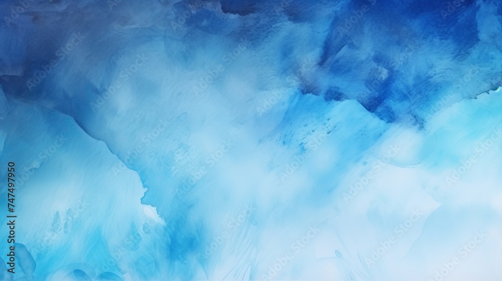 Dark blue watercolor background, shades of blue in an artistic abstract spot