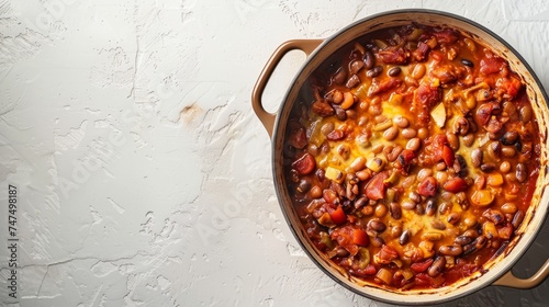 Hearty Romano Bean Casserole with Tangy Tomato Sauce