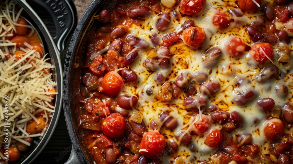 Hearty Vegetable and Bean Casserole with Cheese