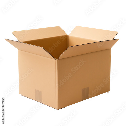 Open Empty Cardboard Box on transparent Background Ready for Packaging © Renata Hamuda