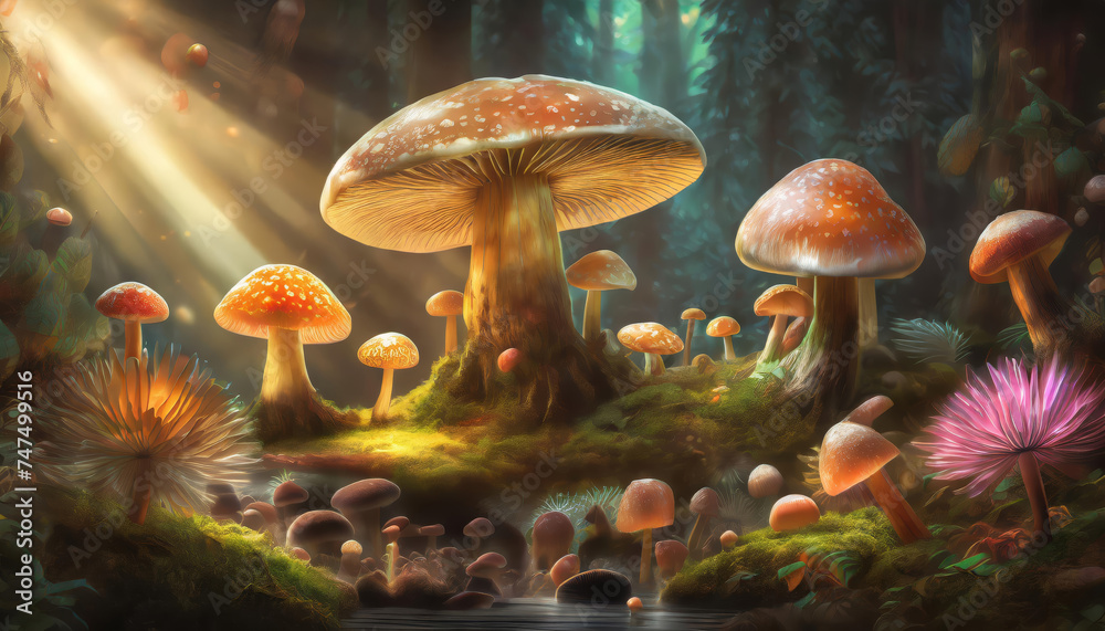 Magic mushrooms - obrazy, fototapety, plakaty 