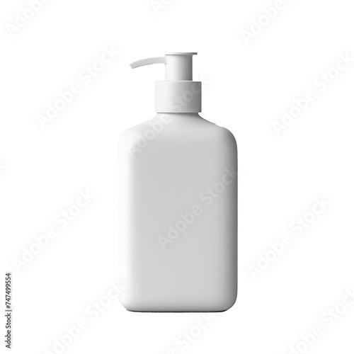 Minimalist White Hand Soap Dispenser with Pump on Gray Background