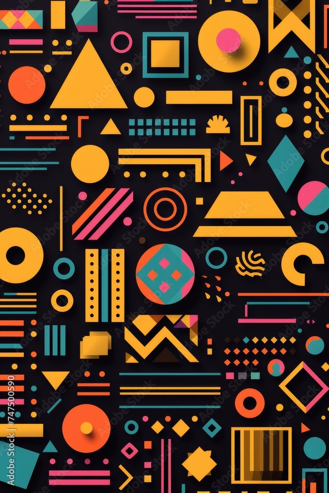 Abstract pattern of geometric shapes, suitable for graphic design projects