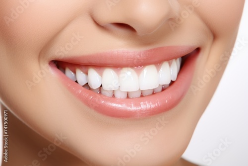 Close-up of a woman s smile  perfect for dental or beauty concepts