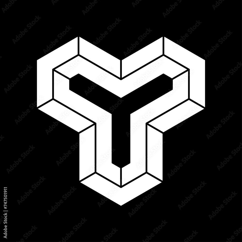 Abstract shape icon isolated on black background. Design element. Vector illustration. Abstract shape icon isolated on black background. Design element. Vector illustration.