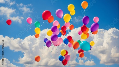 Bunch of Balloons Floating in the Air