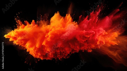 A vibrant red and orange smoke cloud on a dark background. Perfect for dramatic or abstract concepts