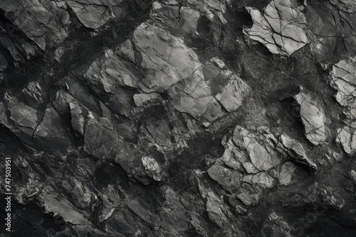Detailed black and white photo of a rock wall. Perfect for backgrounds