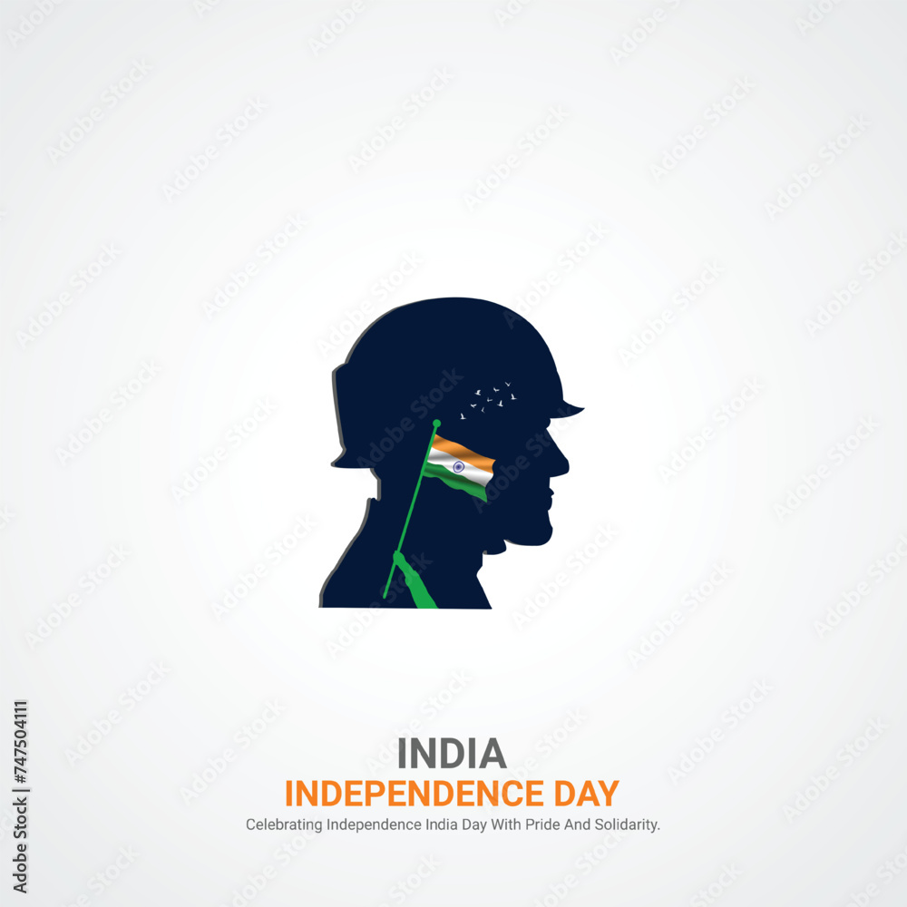 Indian Independence Day,Indian Independence Day creative ads design. social media post vector 3D illustration.