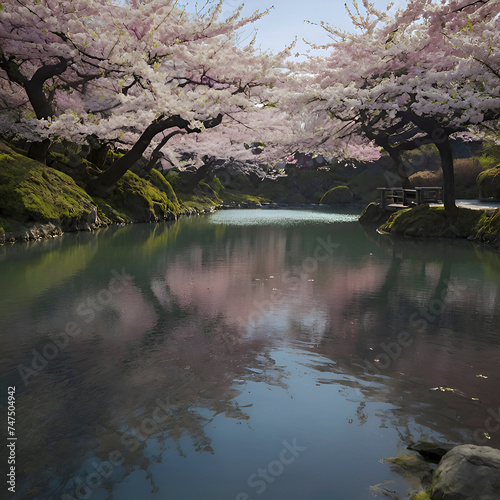 Beautiful Cherry Blossom Garden Landscape