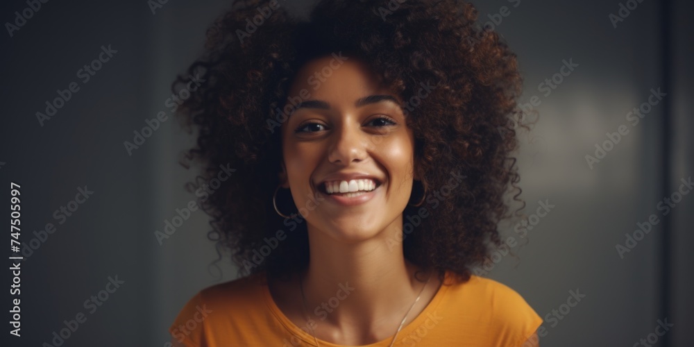 Happy woman with a big smile, perfect for lifestyle blogs or social media posts Happy woman with a big smile, perfect for lifestyle blogs or social media posts