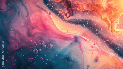 Abstract painting of colorful liquid swirl, suitable for various design projects