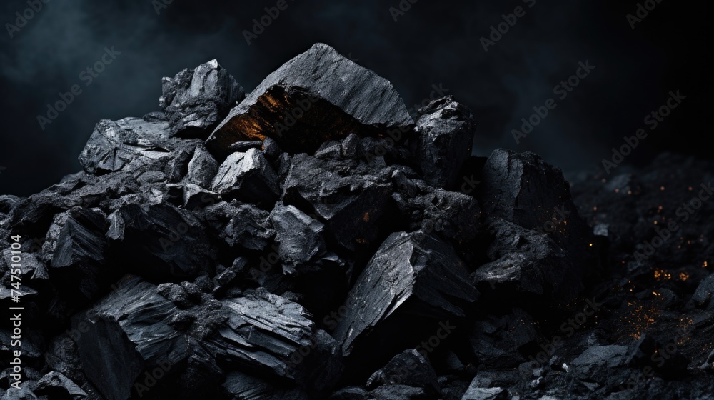 Dark sky with a pile of rocks, suitable for nature or landscape themes