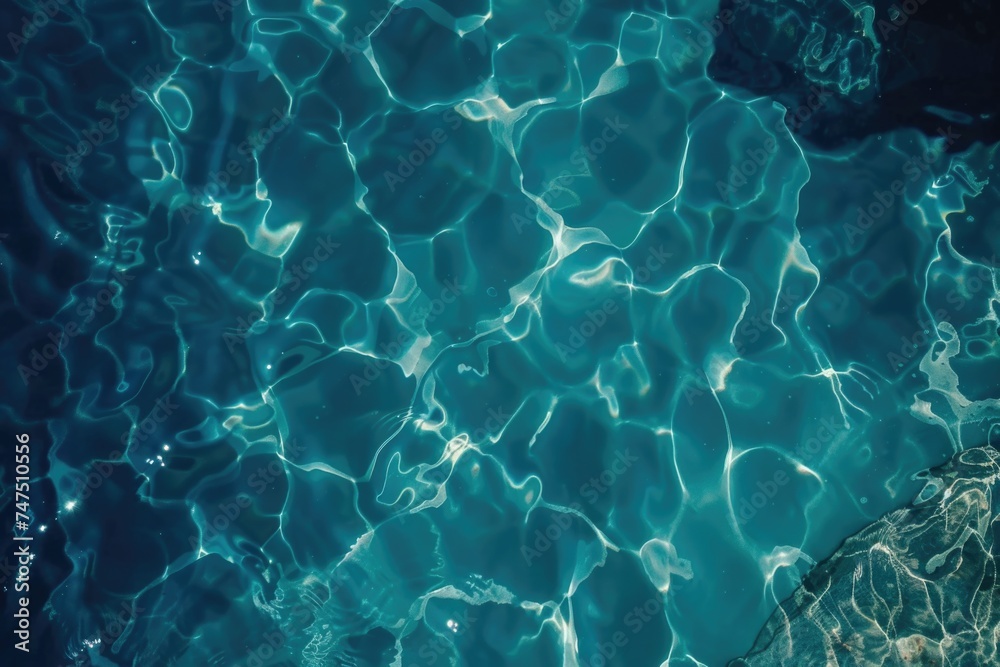 Clear close up view of water in a pool. Perfect for summer themes - obrazy, fototapety, plakaty 