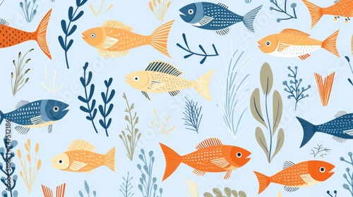 A group of fish swimming gracefully underwater. Ideal for aquatic-themed designs