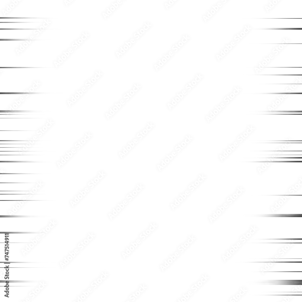 Obraz premium Black and white striped abstract background overlay. Motion effect. PNG graphic illustration with transparent background.